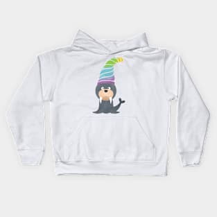 Happy Smiling Walrus in Christmas Kids Hoodie